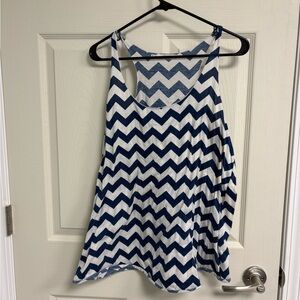 Maurice’s Blue and White Chevron Tank Top 1X Plus